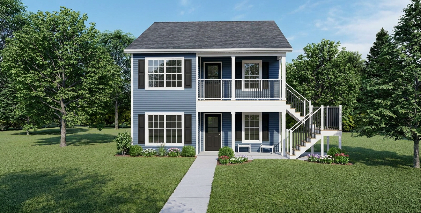 Duplex plan J113d-2, 1 over 1